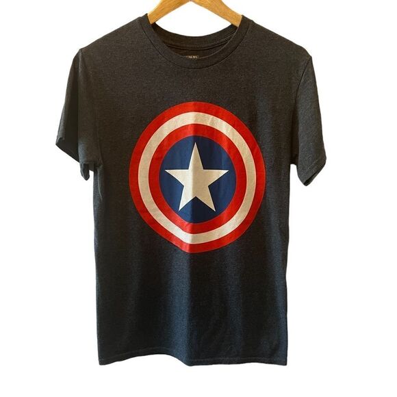 MENS MARVEL Captain America Grey Graphic Short Sleeve Tee Shirt S - Picture 1 of 10